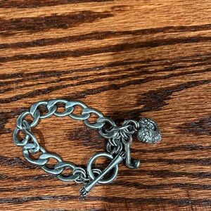 Silver Chain Bracelet with Heart Charm juicy